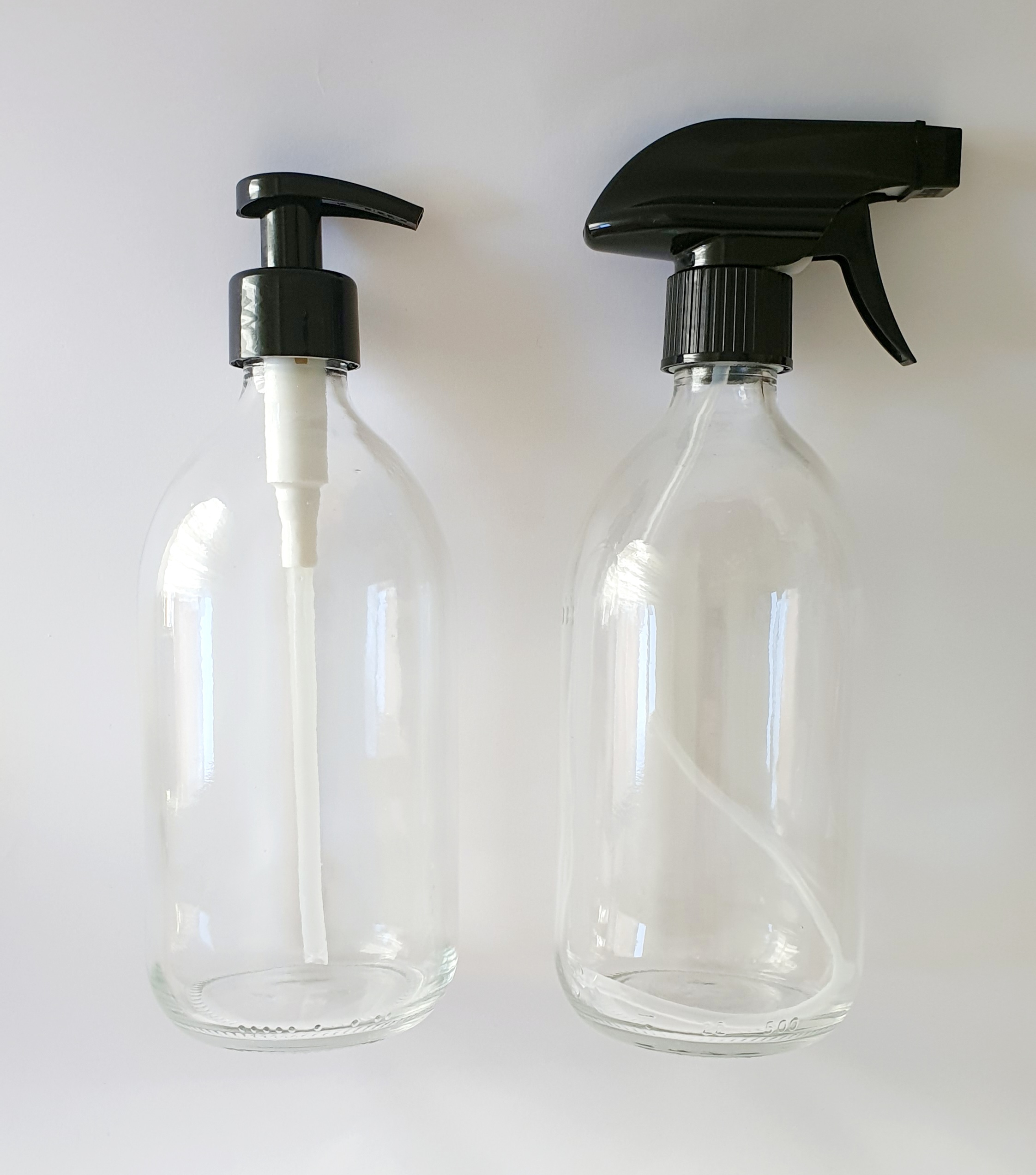 Botella vidrio 500 ml con dispensador o pulverizador