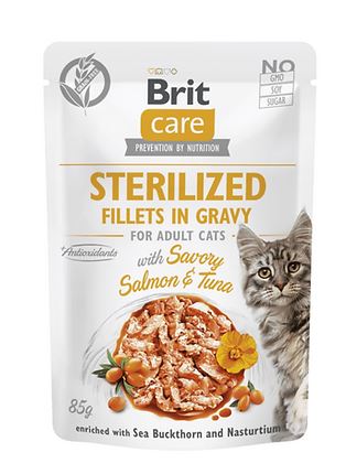 Brit Care – Guiso para Gato Esterilizado – Sabor Salmon y Atun